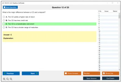 ACI 3I0-012 ACI Dealing Certificate Practice test exam simulator test engine exam Prep practice test questions answers Image 12