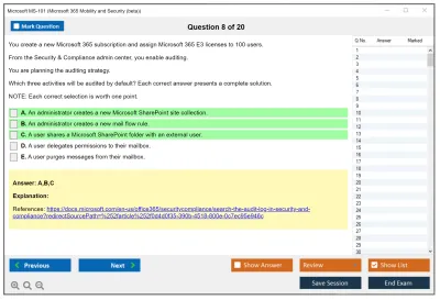 Microsoft MS-101 Microsoft 365 Mobility and Security Practice test exam simulator test engine exam Prep practice test questions answers Image 8