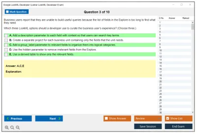 Google LookML-Developer Looker LookML Developer Exam Practice test exam simulator test engine exam Prep practice test questions answers Image 3