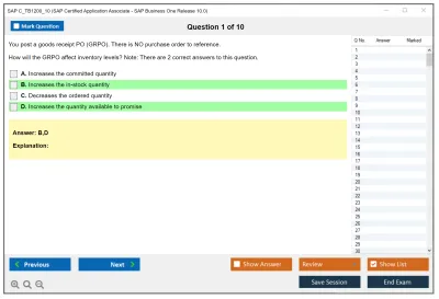 SAP C_TB1200_10 SAP Certified Associate - SAP Business One Release 10.0 Practice test exam simulator test engine exam Prep practice test questions answers Image 1