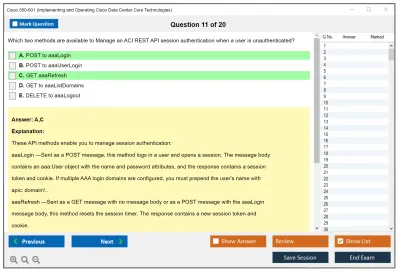 Cisco 350-601 Implementing Cisco Data Center Core Technologies (350-601 DCCOR) Practice test exam simulator test engine exam Prep practice test questions answers Image 11