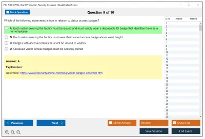 PCI SSC CPSA Card Production Security Assessor (CPSA)QualificationExam Practice test exam simulator test engine exam Prep practice test questions answers Image 9