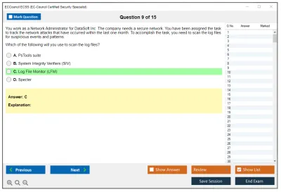 ECCouncil ECSS EC-Council Certified Security Specialist (ECSS) v10 Practice test exam simulator test engine exam Prep practice test questions answers Image 9