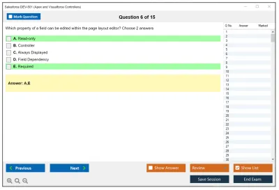 Salesforce DEV-501 Certified Force.com Advanced Developer Practice test exam simulator test engine exam Prep practice test questions answers Image 6