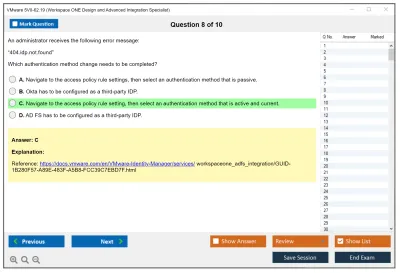 VMware 5V0-62.19 Workspace ONE Design and Advanced Integration Specialist Practice test exam simulator test engine exam Prep practice test questions answers Image 8