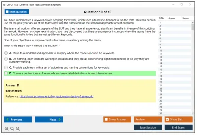 ISTQB CT-TAE Certified Tester Test Automation Engineer Practice test exam simulator test engine exam Prep practice test questions answers Image 10