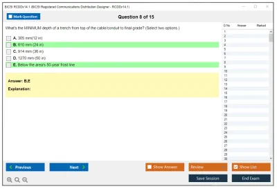 BICSI RCDDv14.1 BICSI Registered Communications Distribution Designer - RCDDv14.1 Practice test exam simulator test engine exam Prep practice test questions answers Image 8