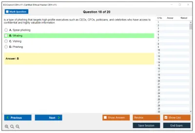 ECCouncil CEH-v11 Certified Ethical Hacker CEH v11 Practice test exam simulator test engine exam Prep practice test questions answers Image 18