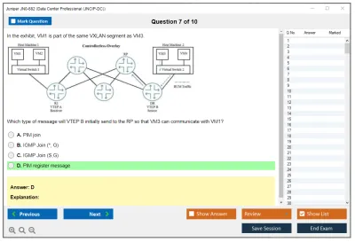 Juniper JN0-682 Data Center Professional (JNCIP-DC) Practice test exam simulator test engine exam Prep practice test questions answers Image 7