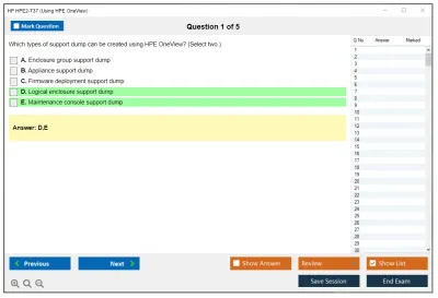 HP HPE2-T37 Using HPE OneView Practice test exam simulator test engine exam Prep practice test questions answers Image 1