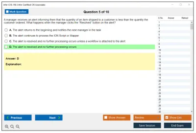 Infor IOS-158 Infor Certified OS Associate Practice test exam simulator test engine exam Prep practice test questions answers Image 5