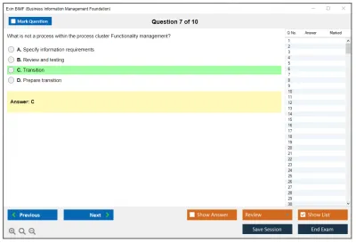 Exin BIMF Business Information Management Foundation Practice test exam simulator test engine exam Prep practice test questions answers Image 7