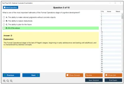 Test Prep NCE National Counselor Examination Practice test exam simulator test engine exam Prep practice test questions answers Image 5