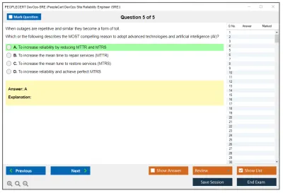 PEOPLECERT DevOps-SRE PeopleCert DevOps Site Reliability Engineer (SRE) Practice test exam simulator test engine exam Prep practice test questions answers Image 5