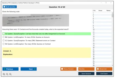 Salesforce PDII Salesforce Certified Platform Developer II Practice test exam simulator test engine exam Prep practice test questions answers Image 16