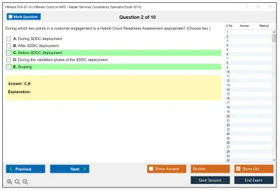 VMware 5V0-33.19 VMware Cloud on AWS - Master Services Competency Specialist Exam 2019 Practice test exam simulator test engine exam Prep practice test questions answers Image 2