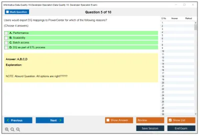 Informatica Data-Quality-10-Developer-Specialist Data Quality 10: Developer Specialist Exam Practice test exam simulator test engine exam Prep practice test questions answers Image 5