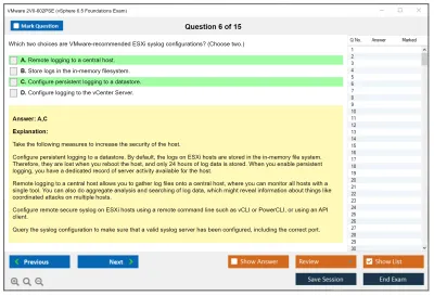 VMware 2V0-602PSE vSphere 6.5 Foundations Exam Practice test exam simulator test engine exam Prep practice test questions answers Image 6