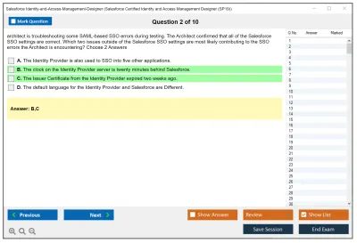 Salesforce Identity-and-Access-Management-Designer Salesforce Certified Identity and Access Management Designer Practice test exam simulator test engine exam Prep practice test questions answers Image 2