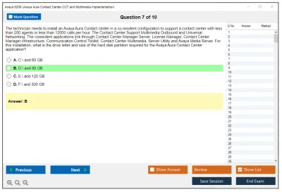 Avaya 6209 Avaya Aura Contact Center CCT and Multimedia Implementation Practice test exam simulator test engine exam Prep practice test questions answers Image 7