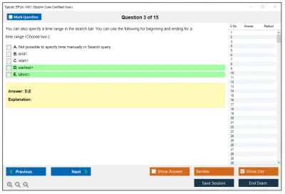 Splunk SPLK-1001 Splunk Core Certified User Practice test exam simulator test engine exam Prep practice test questions answers Image 3