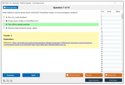 EMC DES-1241 Specialist - Platform Engineer PowerStore Exam Practice test exam simulator test engine exam Prep practice test questions answers Image 7