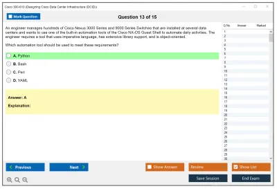 Cisco 300-610 Designing Cisco Data Center Infrastructure (DCID) Practice test exam simulator test engine exam Prep practice test questions answers Image 13