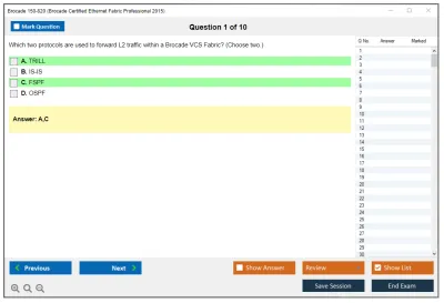 Brocade 150-820 Brocade Certified Ethernet Fabric Professional 2015 Practice test exam simulator test engine exam Prep practice test questions answers Image 1