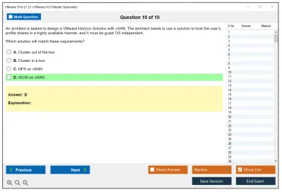 VMware 5V0-21.21 VMware HCI Master Specialist Practice test exam simulator test engine exam Prep practice test questions answers Image 10