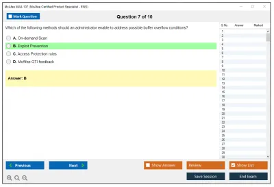 McAfee MA0-107 McAfee Certified Product Specialist - ENS Practice test exam simulator test engine exam Prep practice test questions answers Image 7