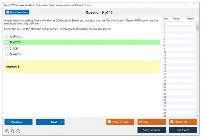Avaya 7765X Avaya Workforce Optimization Select Implementation and Support Exam Practice test exam simulator test engine exam Prep practice test questions answers Image 9