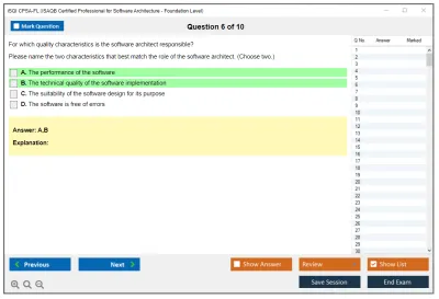 iSQI CPSA-FL ISAQB Certified Professional for Software Architecture -Foundation Level Practice test exam simulator test engine exam Prep practice test questions answers Image 6
