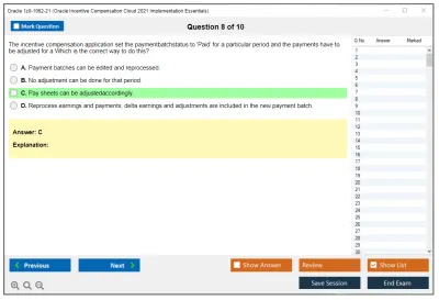 Oracle 1z0-1062-21 Oracle Incentive Compensation Cloud 2021 Implementation Essentials Practice test exam simulator test engine exam Prep practice test questions answers Image 8