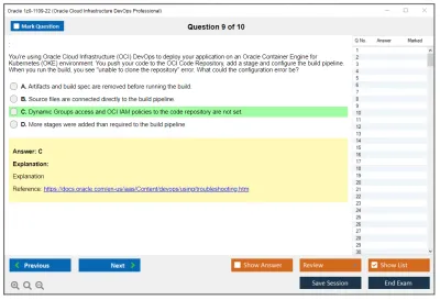 Oracle 1z0-1109-22 Oracle Cloud Infrastructure DevOps Professional Practice test exam simulator test engine exam Prep practice test questions answers Image 9