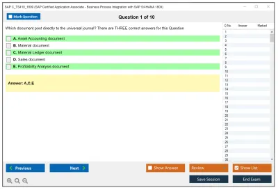 SAP C_TS410_1809 SAP Certified Application Associate - Business Process Integration with SAP S/4HANA 1809 Practice test exam simulator test engine exam Prep practice test questions answers Image 1
