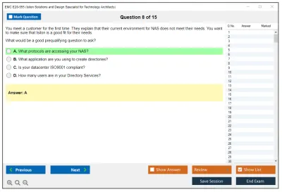 EMC E20-555 Isilon Solutions and Design Specialist Exam for Technology Architects Practice test exam simulator test engine exam Prep practice test questions answers Image 8