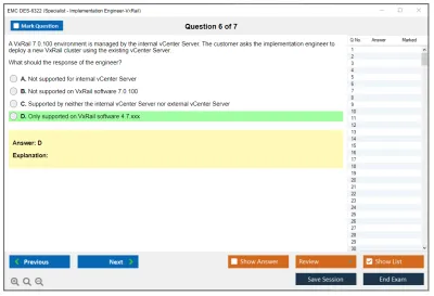 EMC DES-6322 Specialist - Implementation Engineer-VxRail Exam Practice test exam simulator test engine exam Prep practice test questions answers Image 6