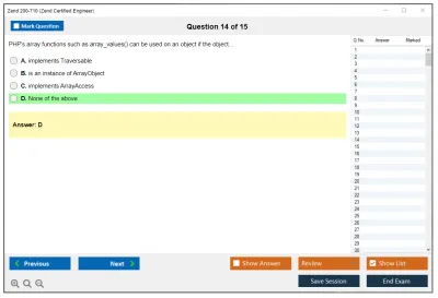 Zend 200-710 Zend Certified Engineer Practice test exam simulator test engine exam Prep practice test questions answers Image 14