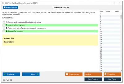 ISC2 CCSP Certified Cloud Security Professional (CCSP) Practice test exam simulator test engine exam Prep practice test questions answers Image 2
