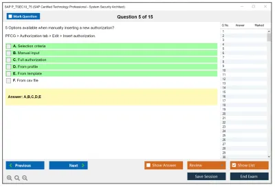 SAP P_TSEC10_75 SAP Certified Technology Professional - System Security Architect Practice test exam simulator test engine exam Prep practice test questions answers Image 5