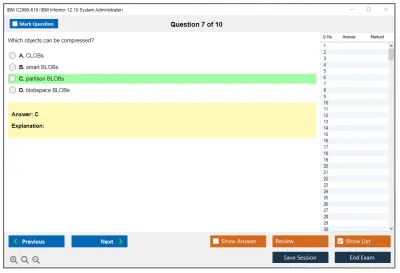 IBM C2090-619 IBM Informix 12.10 System Administrator Practice test exam simulator test engine exam Prep practice test questions answers Image 7