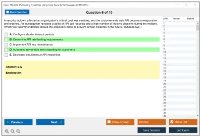 Cisco 350-201 Performing CyberOps Using Core Security Technologies (CBRCOR) Practice test exam simulator test engine exam Prep practice test questions answers Image 6