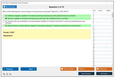 SOA C90.01 Fundamental Cloud Computing Practice test exam simulator test engine exam Prep practice test questions answers Image 2