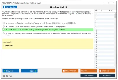 Adobe AD0-E708 Adobe Commerce Business Practitioner Expert Practice test exam simulator test engine exam Prep practice test questions answers Image 10