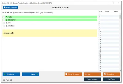 Juniper JN0-363 Service Provider Routing and Switching, Specialist (JNCIS-SP) Practice test exam simulator test engine exam Prep practice test questions answers Image 5