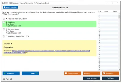 EMC DES-6332 Specialist - Systems Administrator, VxRail Appliance Exam Practice test exam simulator test engine exam Prep practice test questions answers Image 4