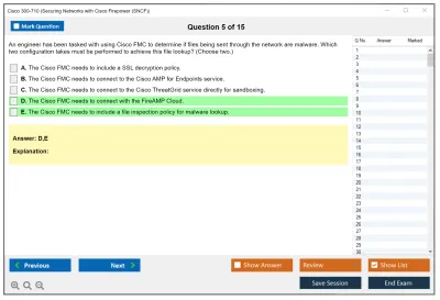 Cisco 300-710 Securing Networks with Cisco Firepower (300-710 SNCF) Practice test exam simulator test engine exam Prep practice test questions answers Image 5