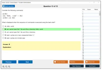 Oracle 1z0-821 Oracle Solaris 11 System Administration Practice test exam simulator test engine exam Prep practice test questions answers Image 13
