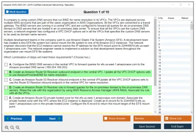 Amazon AWS ANS-C01 Amazon AWS Certified Advanced Networking - Specialty Practice test exam simulator test engine exam Prep practice test questions answers Image 1