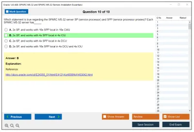 Oracle 1z0-489 SPARC M6-32 and SPARC M5-32 Servers Installation Essentials Practice test exam simulator test engine exam Prep practice test questions answers Image 10